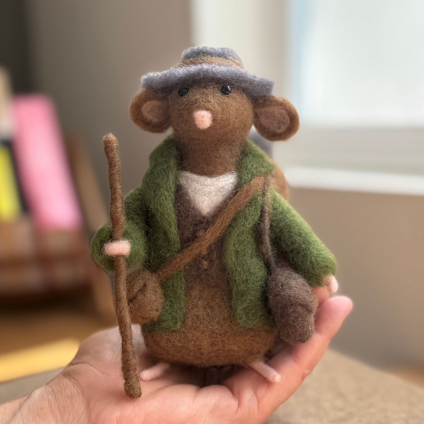 Adventurer Mouse - Needle Felted Wool Mouse