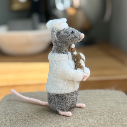 Boulanger Mouse - Needle Felted Wool Mouse