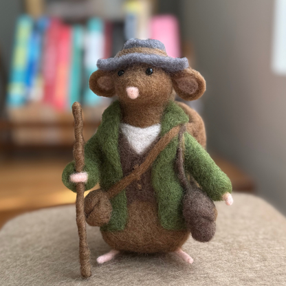 Adventurer Mouse - Needle Felted Wool Mouse