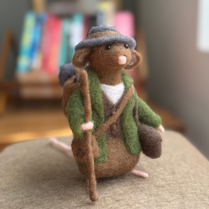 Adventurer Mouse - Needle Felted Wool Mouse