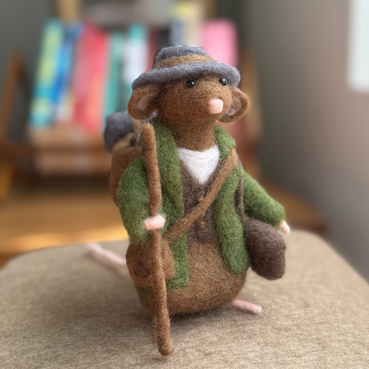 Adventurer Mouse - Needle Felted Wool Mouse