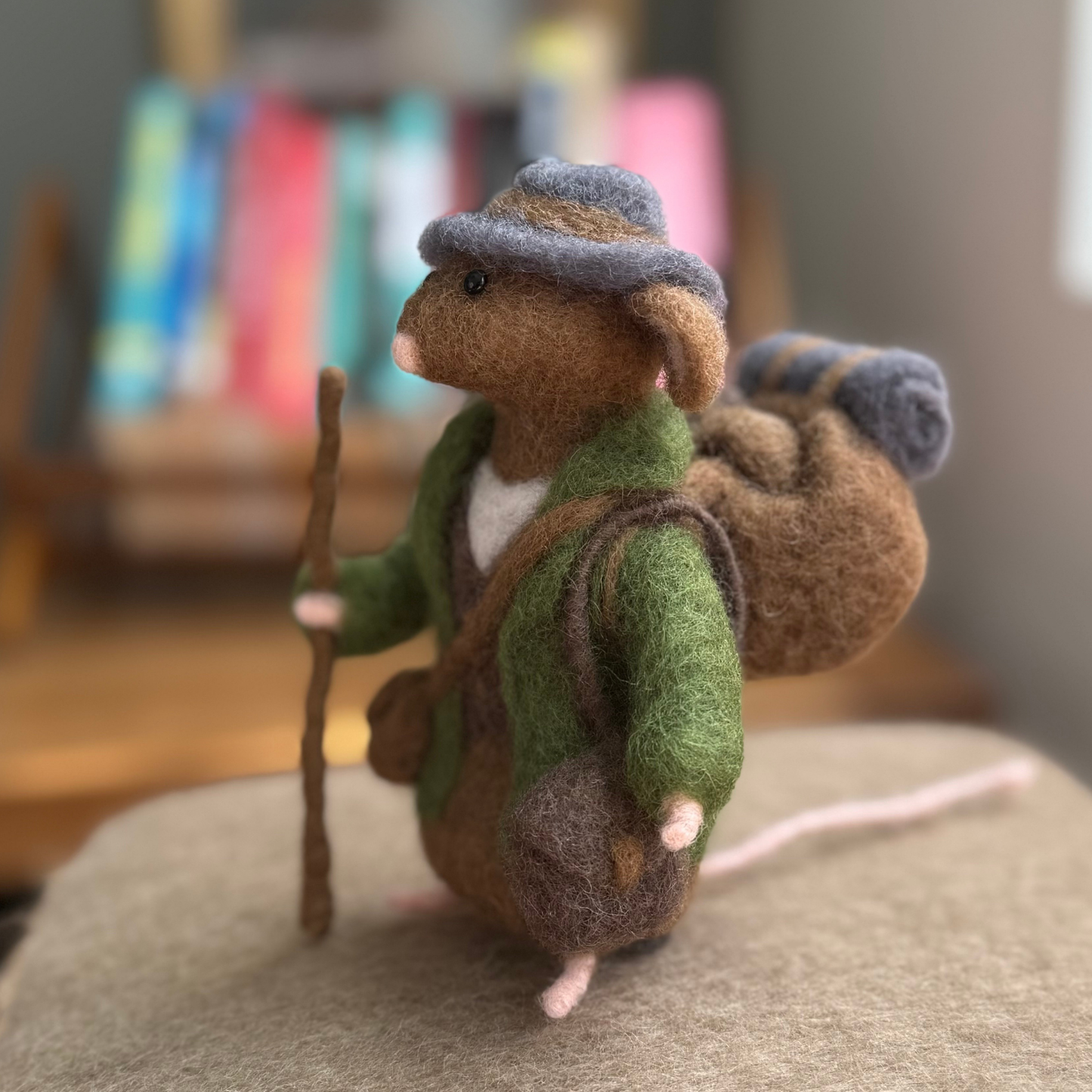 Adventurer Mouse - Needle Felted Wool Mouse