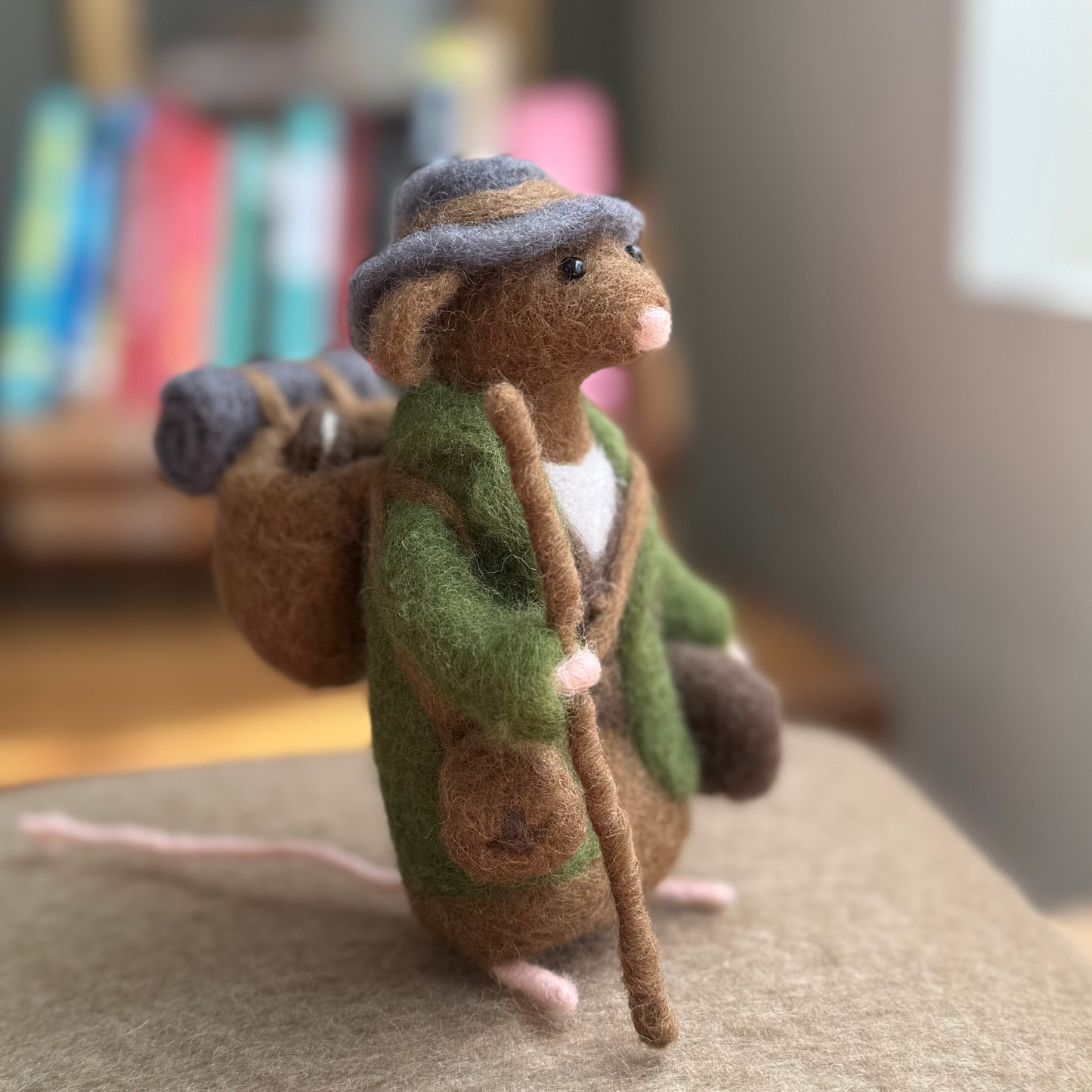 Adventurer Mouse - Needle Felted Wool Mouse