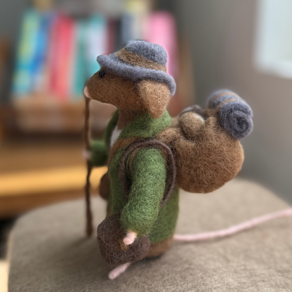 Adventurer Mouse - Needle Felted Wool Mouse
