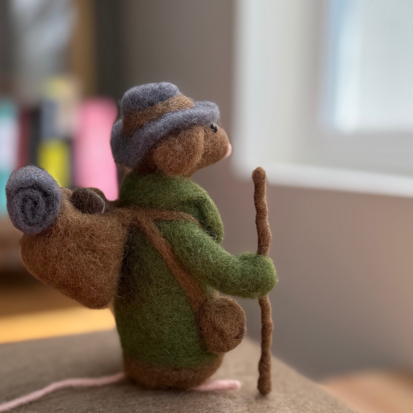 Adventurer Mouse - Needle Felted Wool Mouse