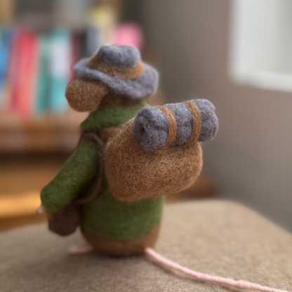 Adventurer Mouse - Needle Felted Wool Mouse