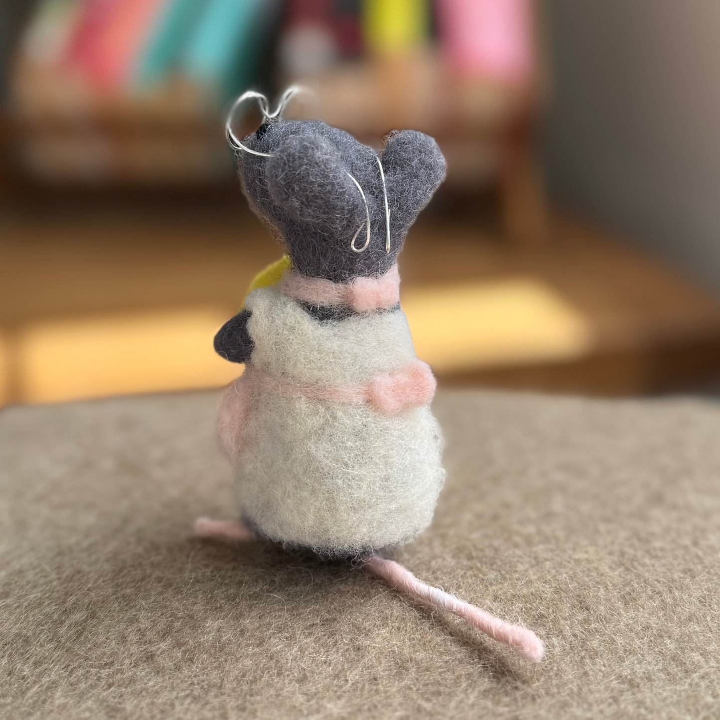 Lemon Drop Mouse - Needle Felted Wool Mouse