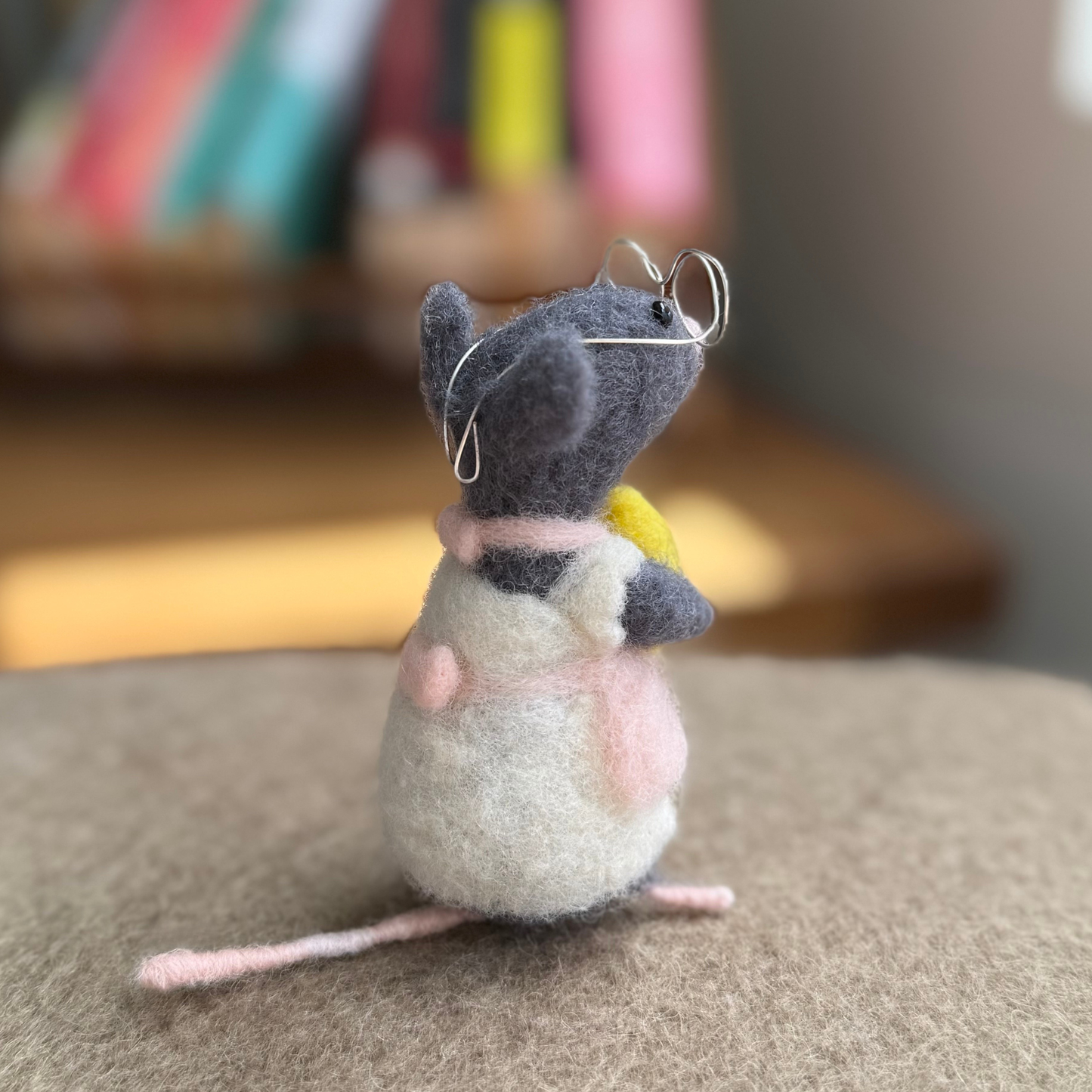 Lemon Drop Mouse - Needle Felted Wool Mouse