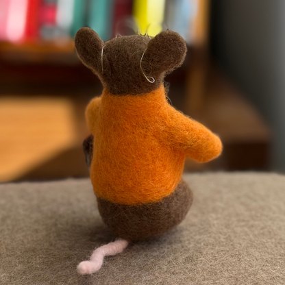 Thoughtful Mouse - Needle Felted Wool Mouse