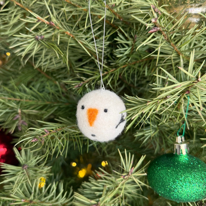 Snowman Ball - Felted Ornament